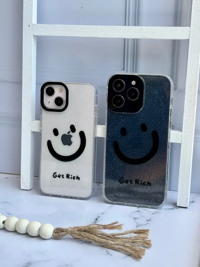 22f384-1 قاب Smile اکلیلی شفاف آیفونی (کدC1735) - تصویر 1