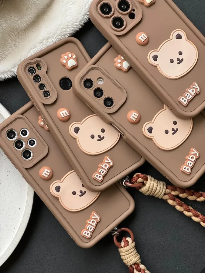 0180e8-1 قاب Baby Bear با بند طنابی سامسونگ و شیائومی (کدC1655) - تصویر 1