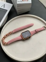 بند اپل واچ چرم کارتیر سانتوس همراه با گارد نگین دار (کدw5008) - تصویر 5