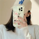 قاب خرس گلدار سفید با ایرپاد ست (کدc1020) - تصویر 5