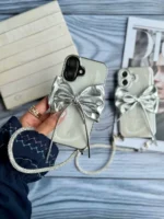 قاب پاپیون نقره ای با بند ژلاتینی (کدC2003) - تصویر 5