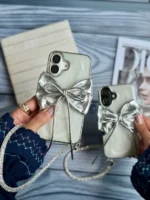 قاب پاپیون نقره ای با بند ژلاتینی (کدC2003) - تصویر 4