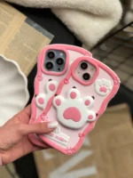 قاب پنجه سیلیکونی صورتی (کدC1615) - تصویر 5