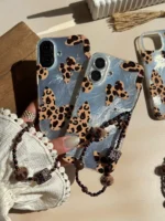 قاب پروانه با بال های پلنگی همراه با آویز (کدC2100)