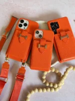 قاب هرمس کیفی چرمی با بند بلند رنگ نارنجی (کدC2201) - تصویر 6