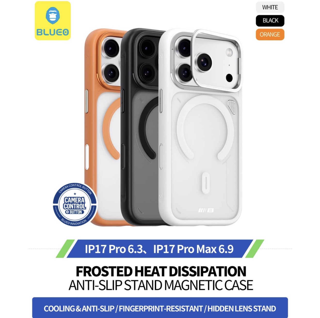 Screenshot قاب Blueo بلو استند شونده با مگ سیف Frosted Heat Dissipation Anti-Slip STAND Magnetic Case Iphone - تصویر 1