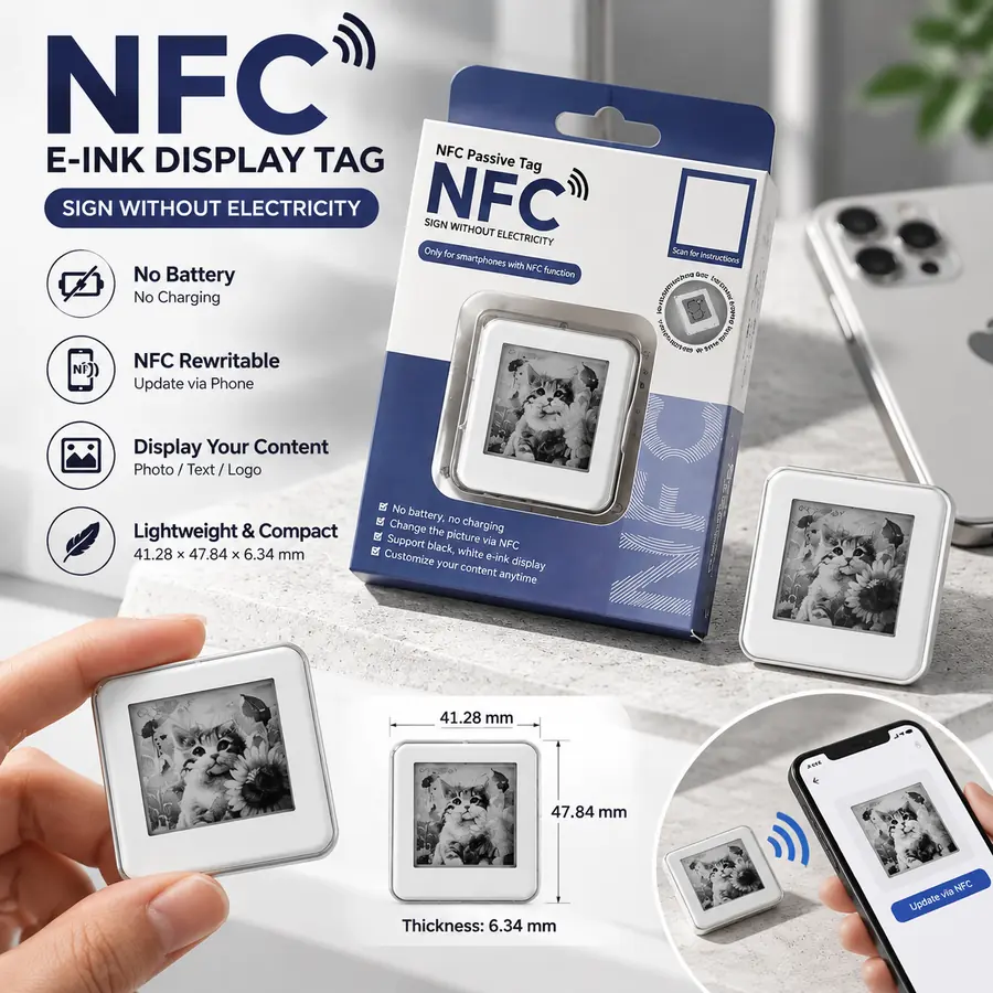 3bc1d0 NFC TAG با نمایشگر تصویر (a0348) - تصویر 1